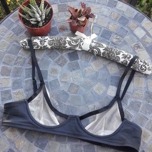 Nasty Gal Light Pink n Black Faux Leather Bralette